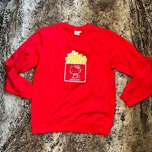 Sanrio Hello Kitty French Fries Crew Neck Sweatshirt in Red